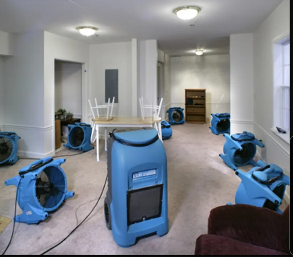 Air movers and dehumidifier setup for Water Extraction & Removal in Pleasant Grove